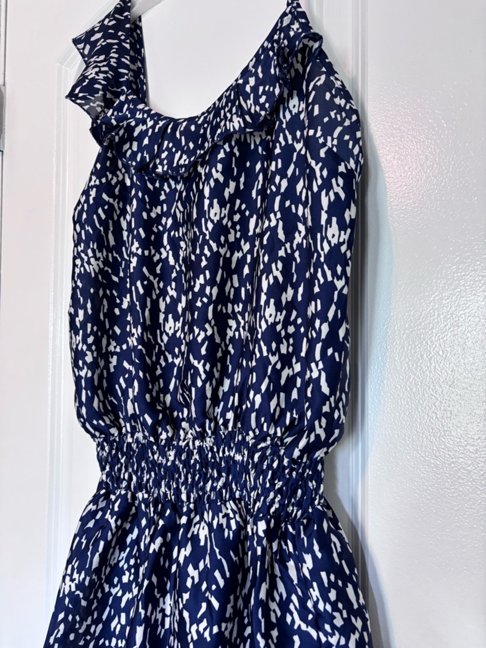 Timing Navy and White Printed Sleeveless Romper Size Small - Picture 4 of 11